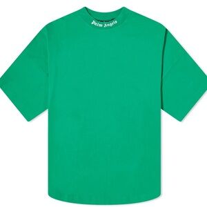 Palm Angels Mock Neck Logo Oversized Short Sleeved Tee Size Medium